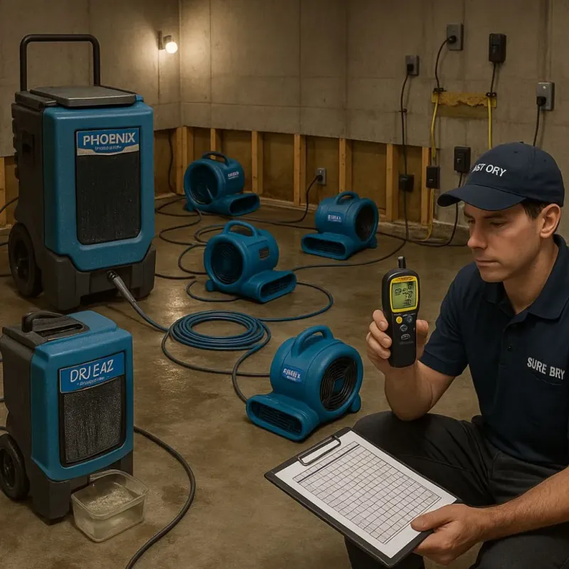 Structural Drying and Dehumidification process in Wyckoff, NJ